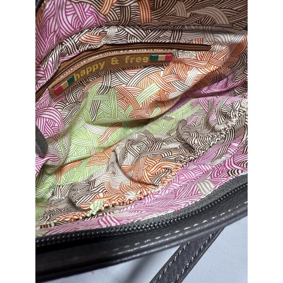 The Sak Crossbody Bag Pebble Gray Leather "Happy & Free" Soft EUC - Picture 10 of 15